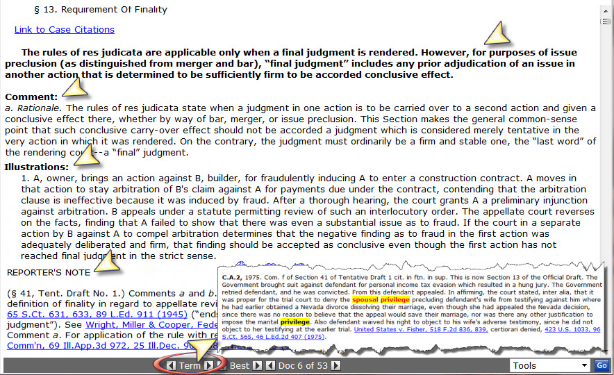 Westlaw: Restatements Page